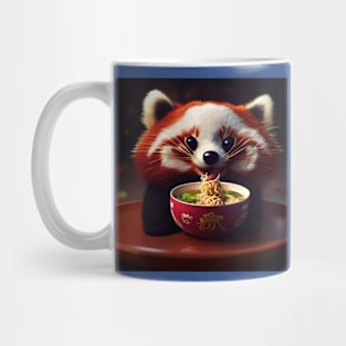 Kawaii Red Panda Eating Ramen Mug